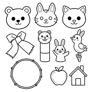 Kolorowanka - maski i kukiełki