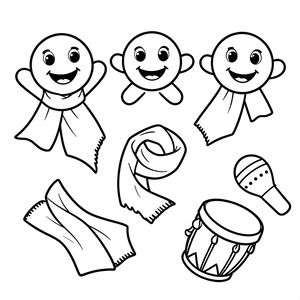 Kolorowanka — pacynki i chustki