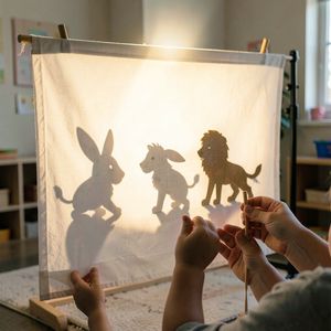 Scena teatru cieni — moment przedstawienia