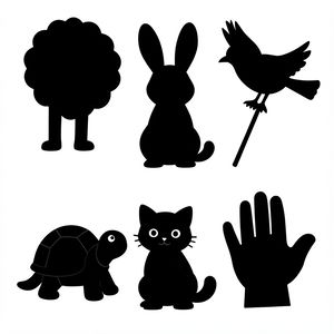 Sylwety do teatru cieni — zwierzątka (szablon)