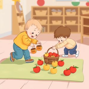 Grafika do zabawy "Jeż zbiera jabłka"