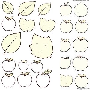 Szablony liści i jabłek - wycinanki