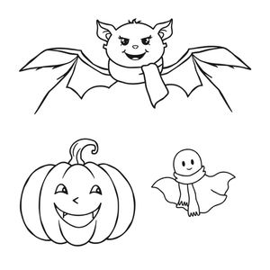 Kolorowanki: dynia, nietoperz, duch