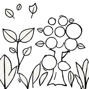 Kolorowanka — liście i pieczątki