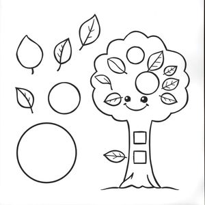 Kolorowanka — liście i pieczątki