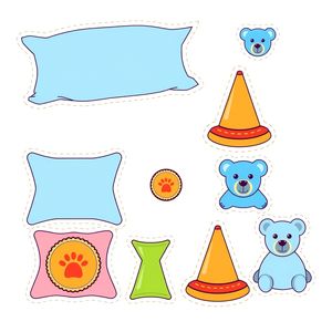 Szablony do druku: poduszki, pachołki, medale misia