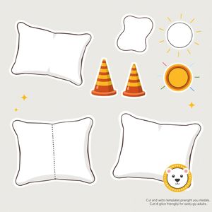 Szablony do druku: poduszki, pachołki, medale misia