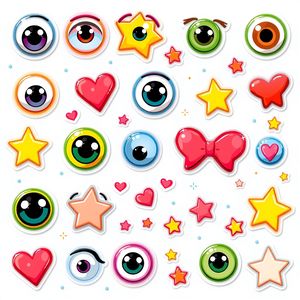 Arkusz naklejek - oczka i gwiazdki
