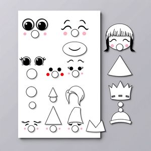 Szablony elementów - oczy, nosy, usta, włosy, kapelusze