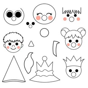 Szablony elementów - oczy, nosy, usta, włosy, kapelusze