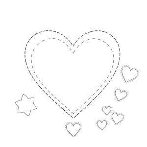 Szablon: Serduszko do wycięcia (A4)