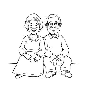 Kolorowanka: Babcia i dziadek