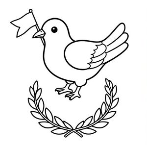 Kolorowanka — Gołąb i flaga