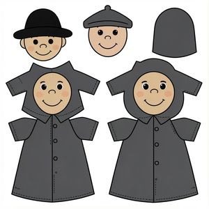 Wzór pacynki / pluszaka Kominiarza (szablon)