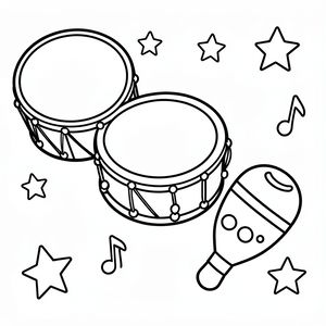 Strona do kolorowania — instrumenty perkusyjne