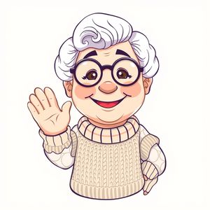 Ilustracja Babci — miękka pacynka