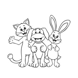 Kolorowanka — pacynki w prostych pozach