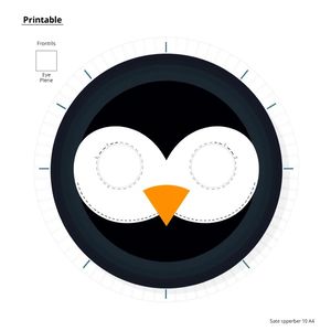 Szablon maski pingwina (papierowy talerzyk)