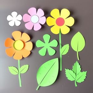 Szablony papierowych kwiatów i liści