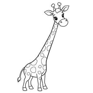 Kolorowanka: żyrafa z dużą szyją i plamami