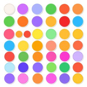Szablon: arkusz kolorowych kółeczek (samoprzylepne plamki)