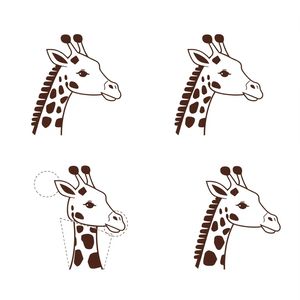Szablon: sylwetki głów żyrafy do dopasowywania szyi