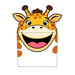 Szablon/pudełko: paszcza żyrafy — nakładka na pudełko do wkładania karmy