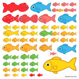 Arkusz z małymi rybkami do wycięcia (liczniki)