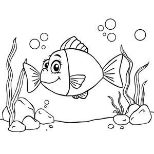 Kolorowanka: Rybka i jej środowisko