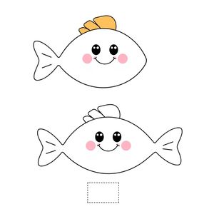 Szablon: Rybka na patyczku do wydruku