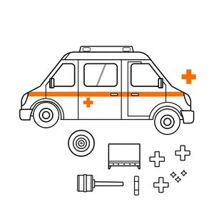 Budujemy ambulans - szablon do dekorowania