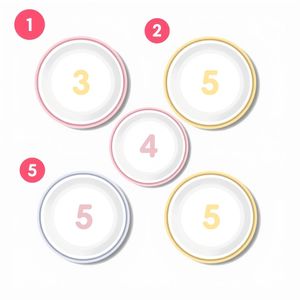 Kartonowe talerzyki z naklejkami 1–5 (szablon)