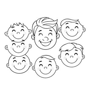 Kolorowanka: Różne uśmiechy