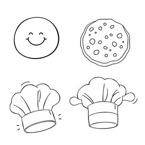 Kolorowanki: bułeczka, ciasteczko, wałek