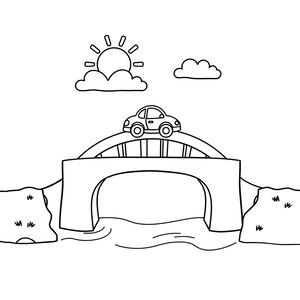 Kolorowanka — most i samochodzik