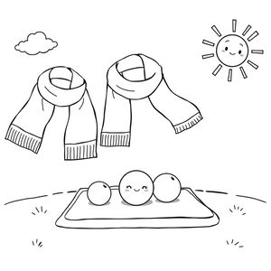 Kolorowanka — chustki i piłeczki