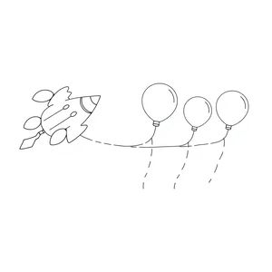 Kolorowanka — Balonowa rakieta