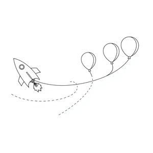 Kolorowanka — Balonowa rakieta