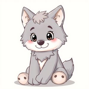 Ilustracja: Miękka maskotka wilka (do prezentacji)