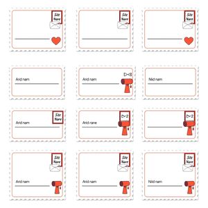 Etykietki pocztowe — drukowalne karteczki z miejscem na imię