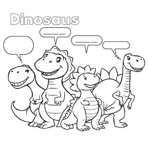 Strona kolorowanki: Dinozaury i uczucia