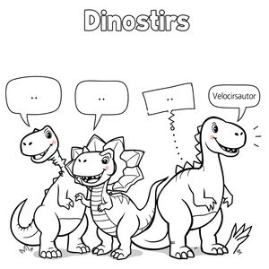 Strona kolorowanki: Dinozaury i uczucia