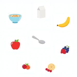 Karty obrazkowe produktów śniadaniowych