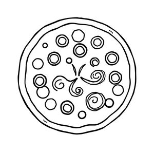 Kolorowanka: Wirująca Pizza