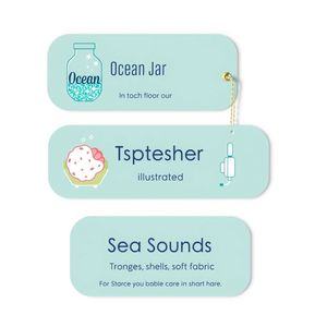 Tabliczki-stacje: Słoik oceaniczny / Dotykowe dno / Dźwięki mórz