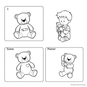 Karty scenek z pluszakiem (do wydruku)