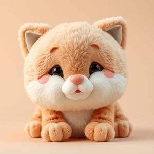 Pluszowy kotek — detal do druku