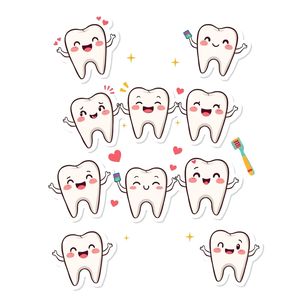 Arkusz naklejek: Małe ząbki i uśmiechy
