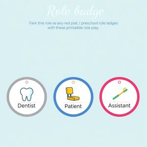Szablony identyfikatorów ról: Dentysta, Pacjent, Asystent