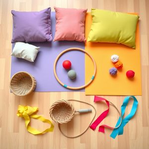 Flatlay rekwizytów do zajęć